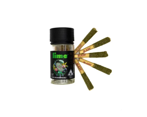5 Pre-rolls per Pack Lime Cannabis